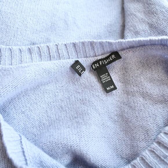 Eileen Fisher Medium Wool Blend Lavender Hi-Lo Sweater | Size Medium - Picture 7 of 9